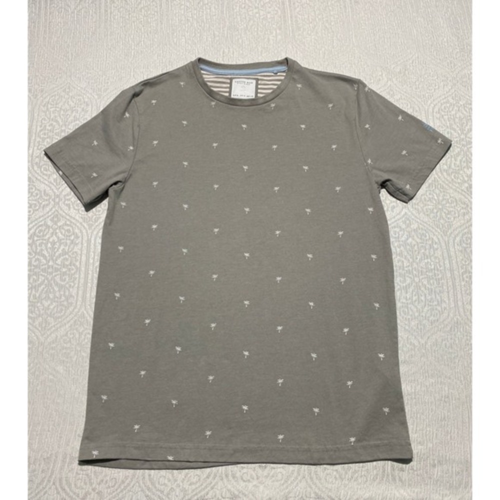 Cactus Man Ricky Singh Mens Medium Gray Palm Tree Print Short Sleeve T-Shirt‎